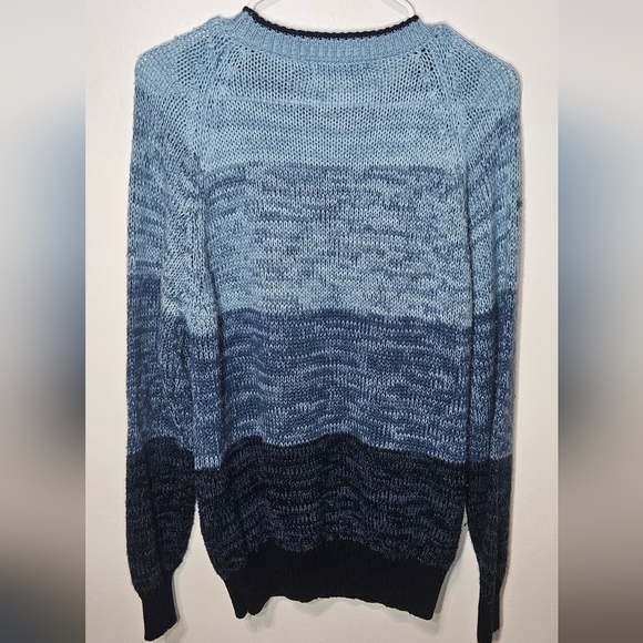 Vtg Sweater Graphix Sweater Mens L Pullover 90s Blue Color Block Biggie Carlton - Picture 2 of 7